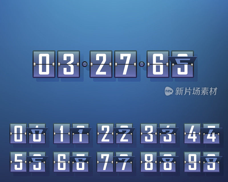 Mechanical time timer, set of digits.